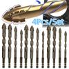 4PCS Tungsten Carbide Four-Flute Drill Bit Glass Tile Punching Bit Concrete Marble Drilling