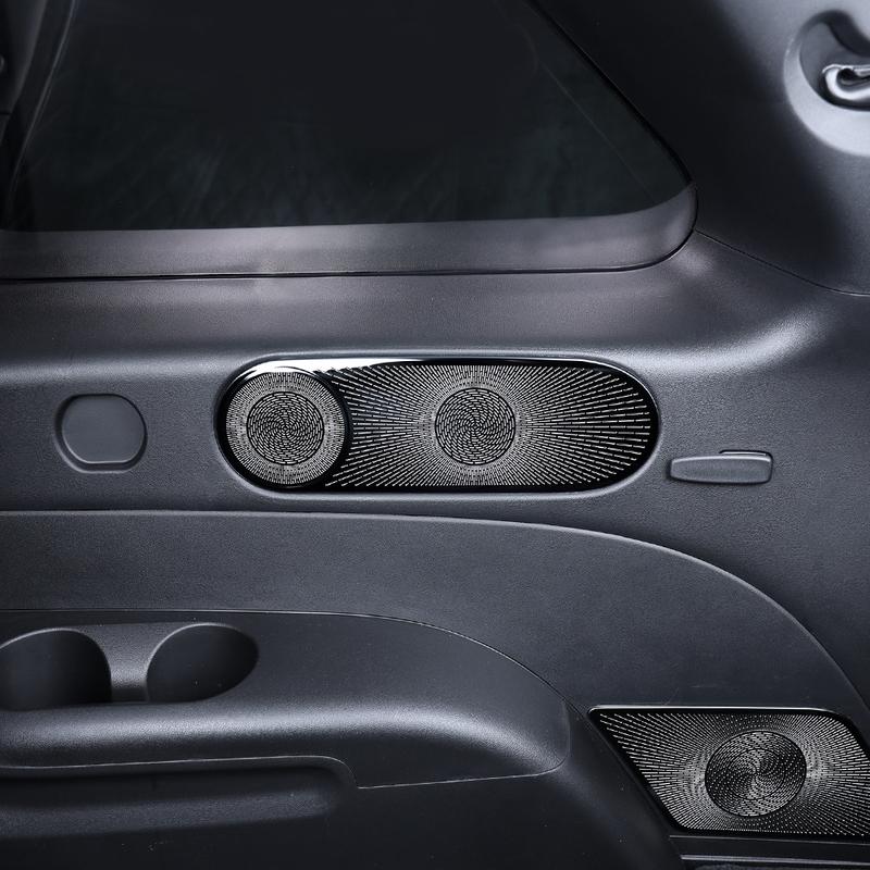 For Hyundai Palisade LX3 2025 2026 Black Stainless Steel Third Row Rear Auto Speaker Cover Car Subwoofer Grille Net Trim LHD