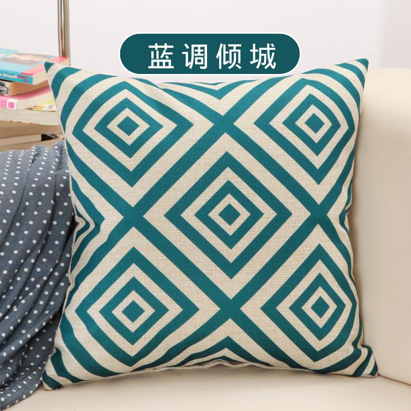 Geometric Floral Cushion Flowers Yellow Geometry Decorative Pillows Linen Pillowcas Home Decoration for Sofa Countryside
