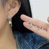 1Set Y2K Bowknot Heart Zircon Stud Earrings For Women Girls Silver Color Exquisite Earrings Set Trendy Jewelry Party Gifts