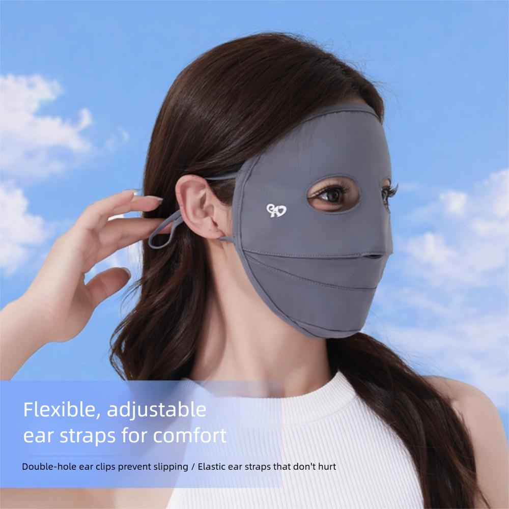 Elastic Ice Silk Mask Breathable Sunscreen Mask Fashion Full Face Mask  Women