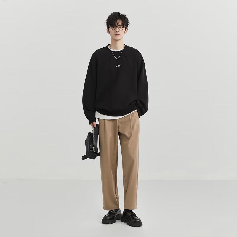 BAIJUEZHUOER Men's Embroidered Crewneck Sweatshirt