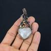 Mondstein 999 Kupferdraht umwickelter Anhänger, Handgefertigter Edelsteinanhänger, Geschenk für Mama Antikschmuck