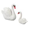 2pcs White Resin Swan Ornaments Small Cake Topper Set Swan Couple Figurines  Living Room Decor