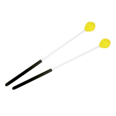 1 Paio di Bacchette per Tastiera Marimba con Testa in Lana e Manici in Gomma Fibra di Vetro per Principianti (Giallo)