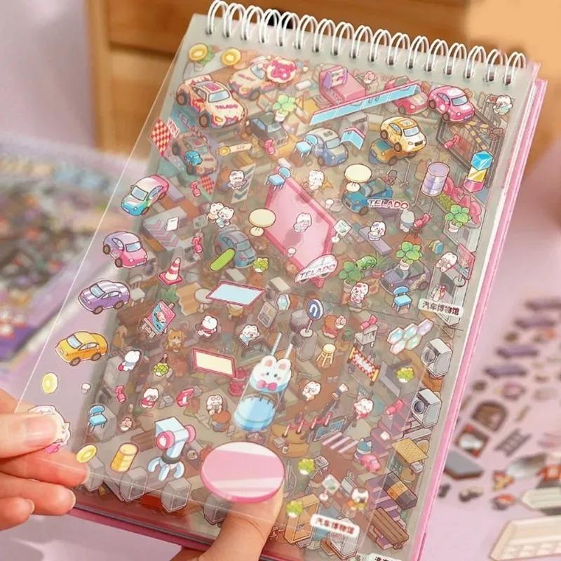 3D Stereo Bear Bakery Stickers Cute Cartoon Miniature for DIY Scrapbook Journal Decoration DIY Scrapbook 3D Stereo Stickers