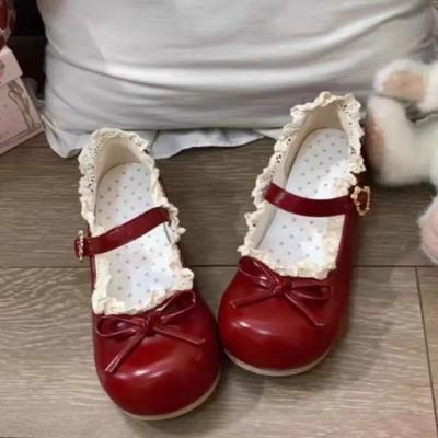 Women's Shoes Fashion Round Head Shallow Mouth Single Shoe Sweet Cute Butterfly Knot Women Lolita Shoes Fashion Mary Jane Shoes