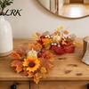 Herbst-Blumenkerzenhalter Herbst-Ringe Kränze, Künstlicher Ahornblatt-Ring für Säulen Gemütliche Wohnkultur Halter, Thanksgiving Halloween Party Tisch