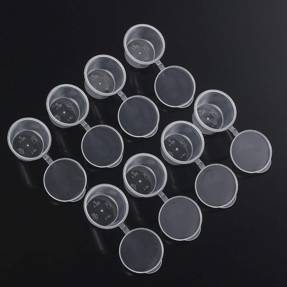25Pcs Disposable Hinged Lids Plastic Palette Sauce Cup Food Containers Pigment Paint Box