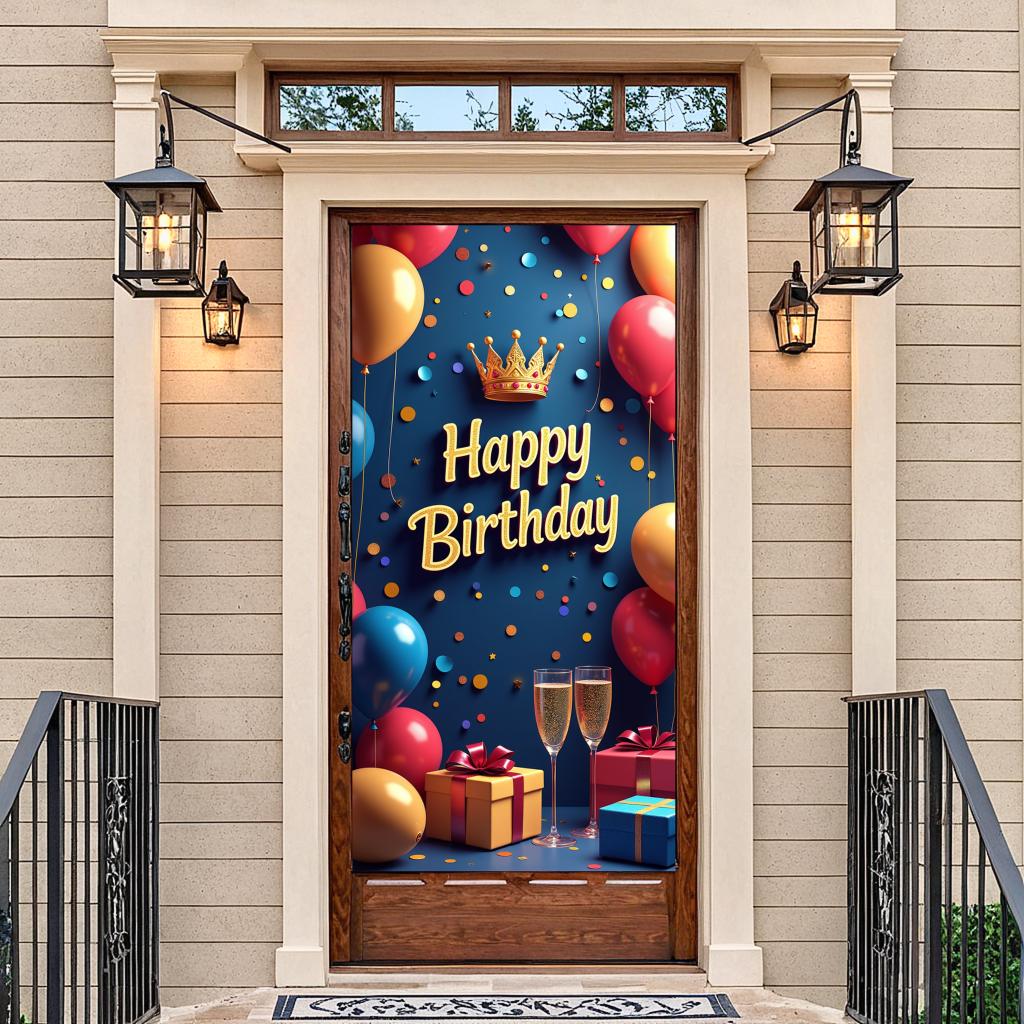 Large Size Birthday Banner Eye-catching Colorful Reusable Festive Banner Modern Celebration Decor for Family Reunions