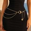 Boho Moon Body Chain Multi-layer Waist Chain Belt Sun Pendant Metal