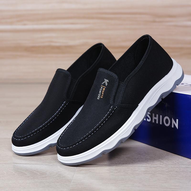 One-pedal casual cloth shoes casual men's single shoes autumn new middle-aged and elderly father shoes comfortable low-top driving shoes single