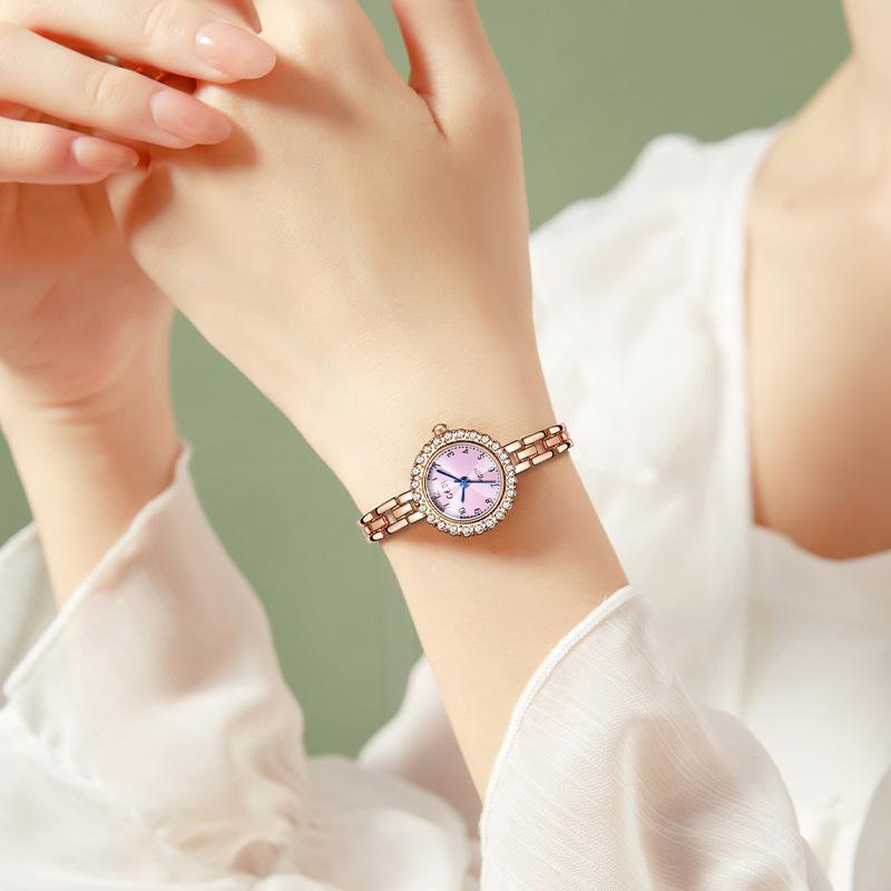 Diamond-Encrusted Alloy Bracelet Watch, Premium Waterproof Quartz Watch, Women'S Quartz Watch