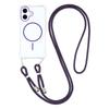 For iPhone 16 Magnetic Case with Lanyard Drop-Proof TPU+PC Phone Back Cover