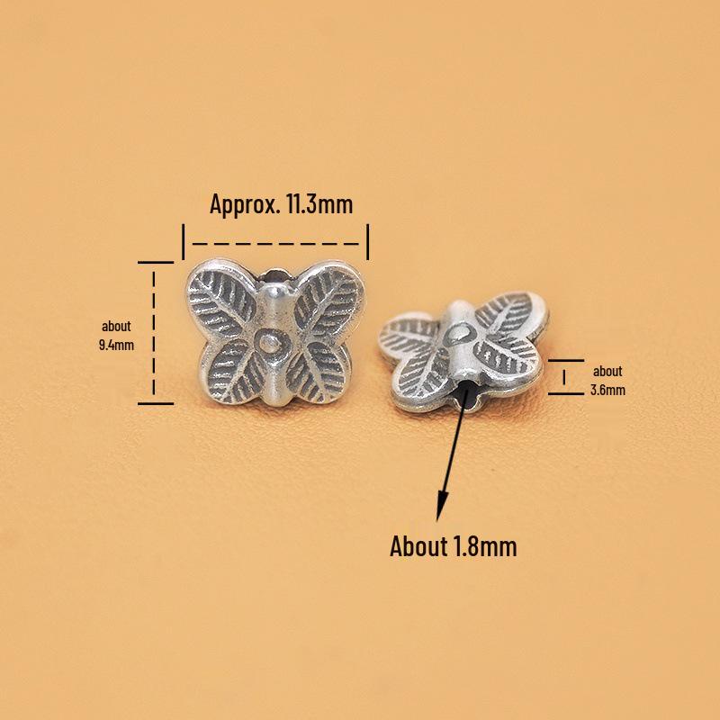 Handmade Thai Silver Butterfly Bead Bracelet DIY Accessory
