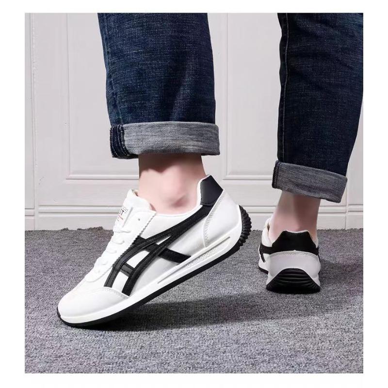 Herren Retro Freizeitsneakers Leichte Atmungsaktive Sportschuhe mit Streifenmuster für den täglichen Gebrauch