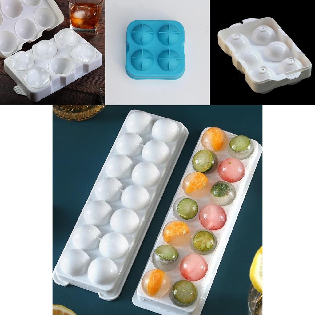 Premium Whiskey Box Ice Ball Cube Maker Tray With Stylish Round Sphere Mould