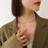 18K Gold-Plated Titanium Necklace with Freshwater Pearl Splice