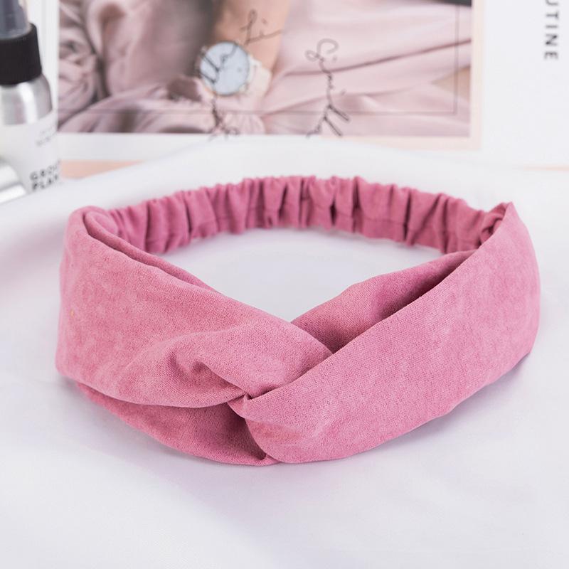 Fashion Women Girls Suede Hair Bands Solid Color Headbands Vintage Cross Turban Bandanas HairBands Hair Accessories