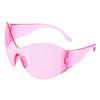 Windproof Large Frame Sunglasses Women'S Tide Frameless Integrated Cat Eye Sunglasses Men'S Glasses