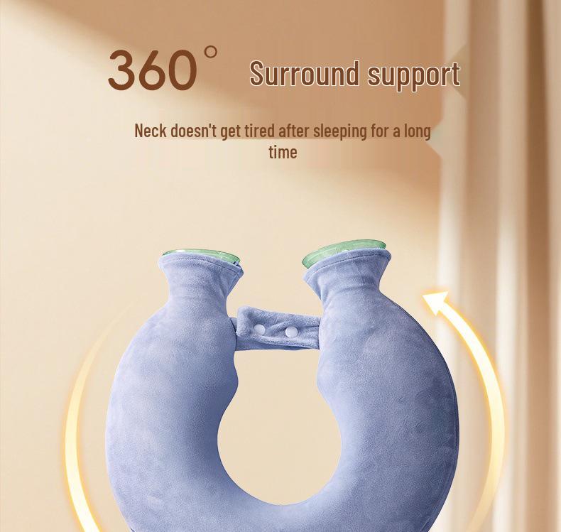 Cervical Spine Hot Water Bag Set: Neck & Shoulder Compress with U-Shaped Pillow and Scarf