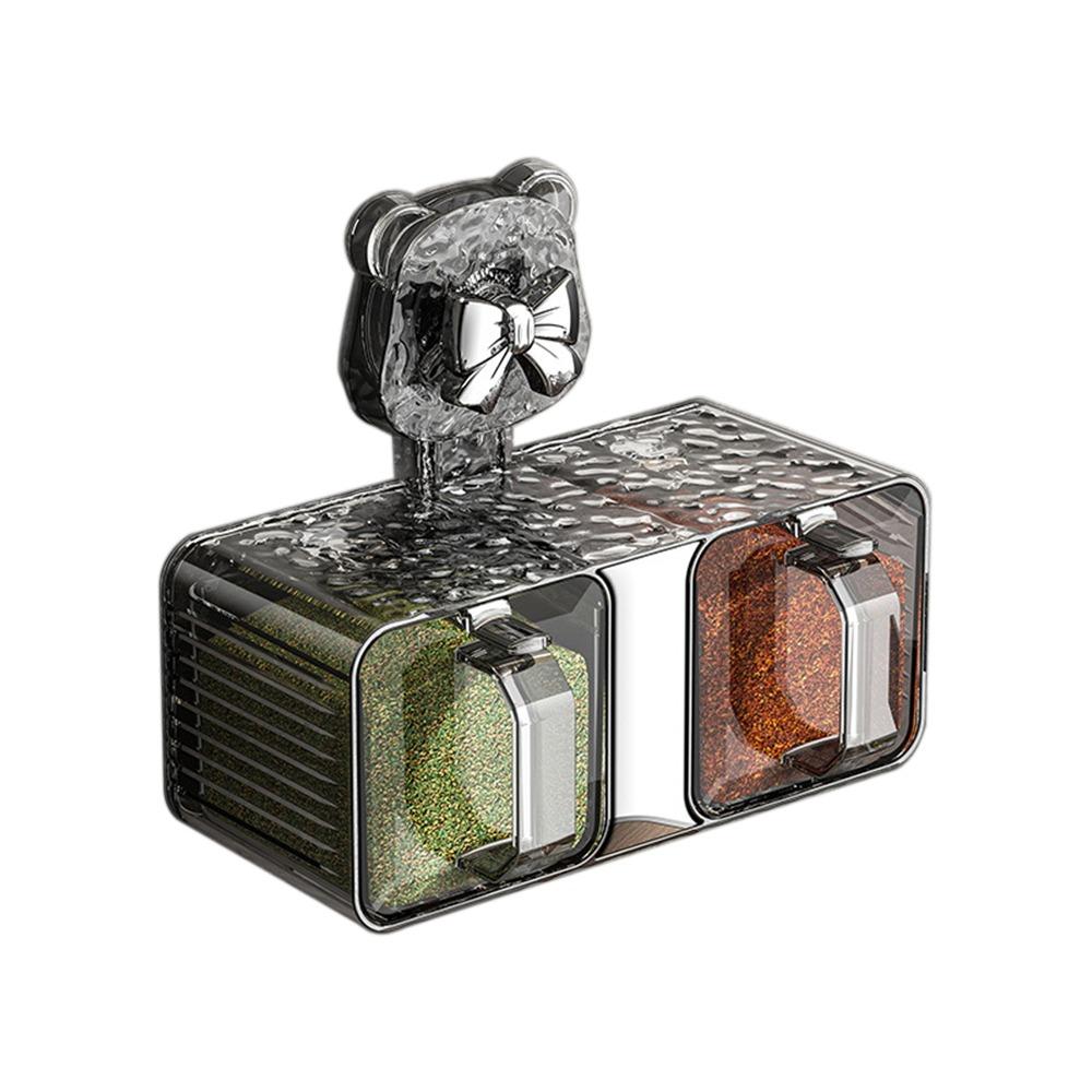 

Пылезащитный контейнер для хранения приправ, пластиковая подставка для специй, присоска, коробки для специй для кухни серый