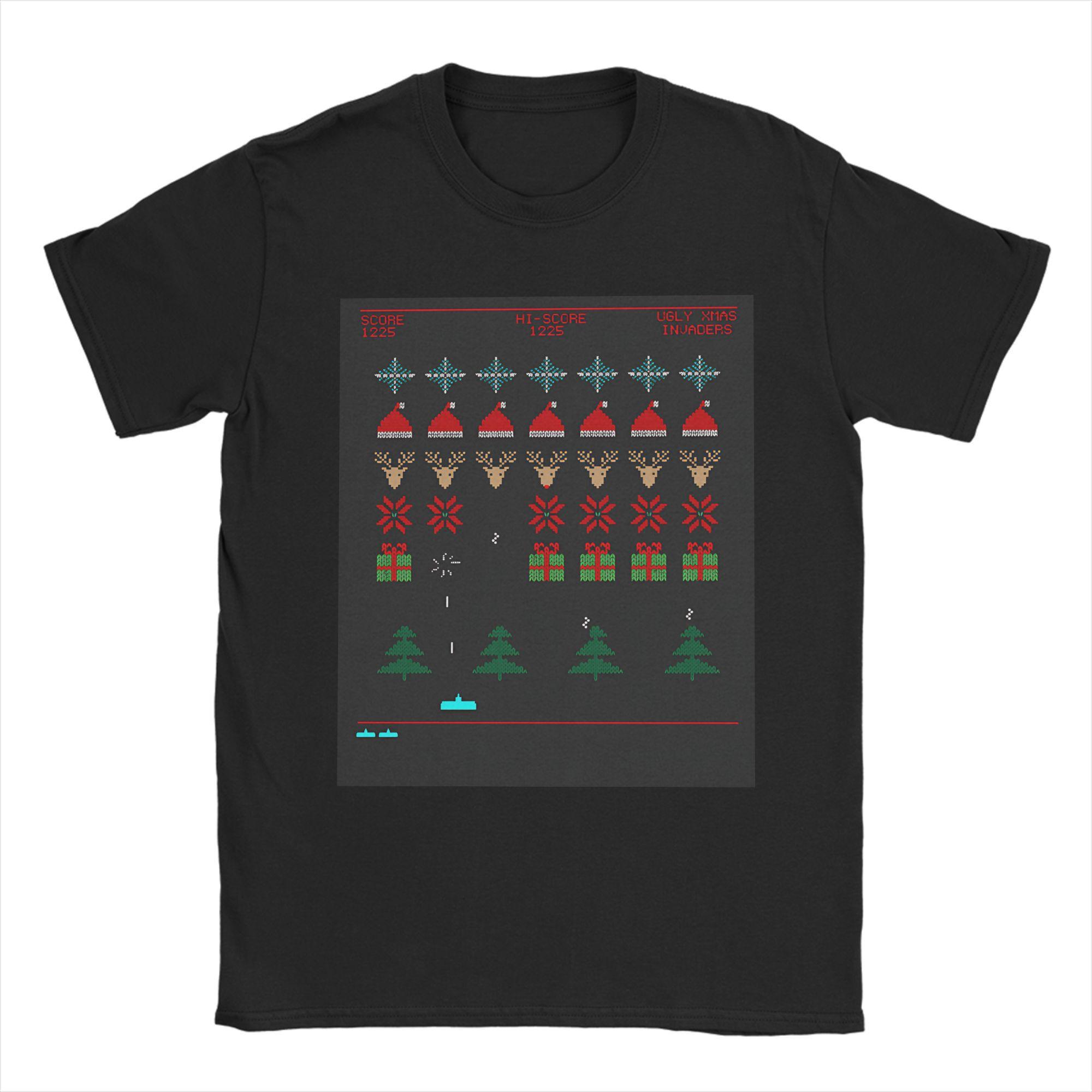 

Frogger ARCADE Space Invaders Game Men s T Shirt Unique Tees Short Sleeve Crew Neck T-Shirt Pure Cotton 6XL Clothes 4XL
