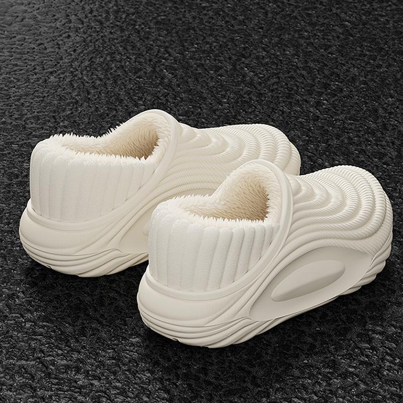 Warm Plush Waterproof EVA Indoor Slippers for Women Soft Thick Bottom Non-Slip Home Slippers Couple's Furry Slides