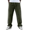 Herren American-Retro Vertikal gestreifte Cordhose - Lockere gerade geschnittene Freizeithose für Herren