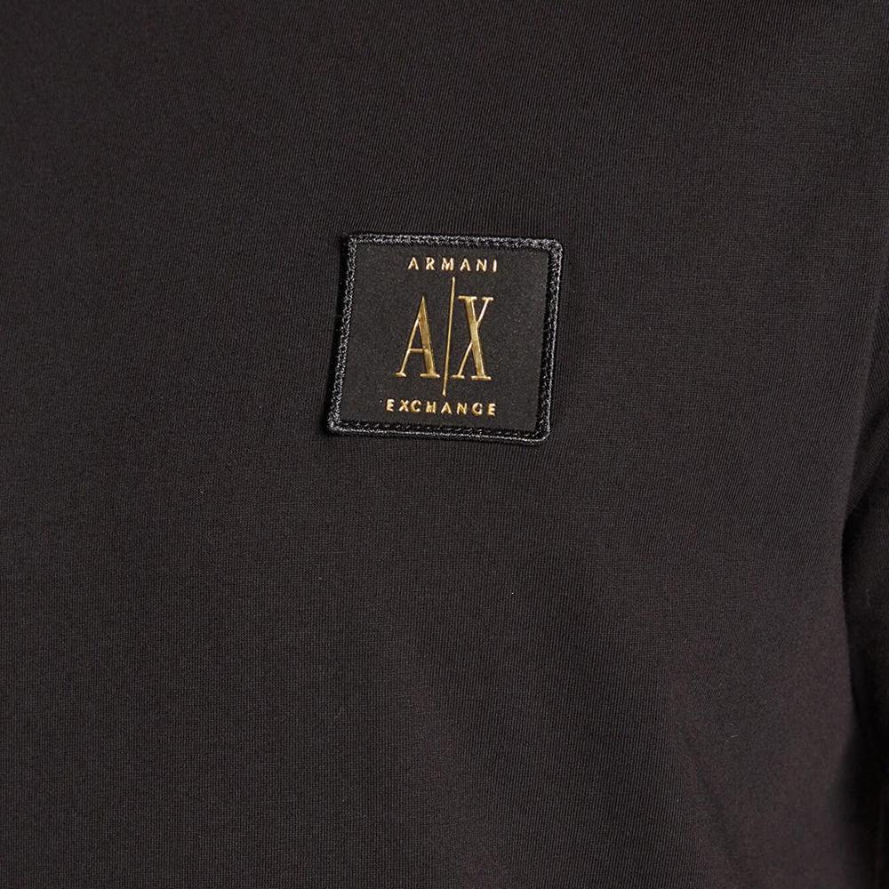 Armani Exchange SS23 Logo Letter Patch Short Sleeve T-Shirt Men tops Black 8NZTPR-ZJH4Z-1200