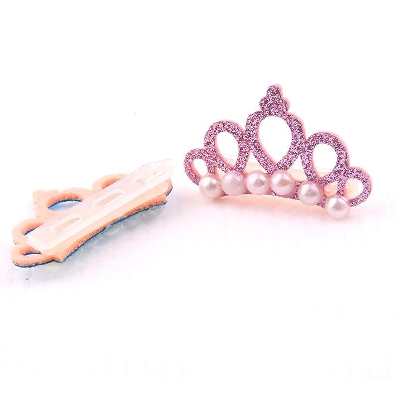 5Pcs Pet Small Dogs Cat Faux Pearl Crown Shape Bows Hair Clips Head Decoration for Pets Hairpins Decor Grooming Accessoires