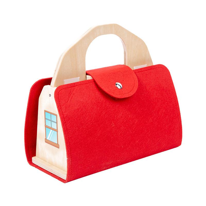 Kids Portable Handbag Fruit Vegetable Cutting Toy Set For Creative Play Learning