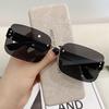 Korean Style Rimless Sunglasses Gradient Lenses Uv Protection Rectangular Sun Glasses Ins Style Frameless Shades For Women & Men