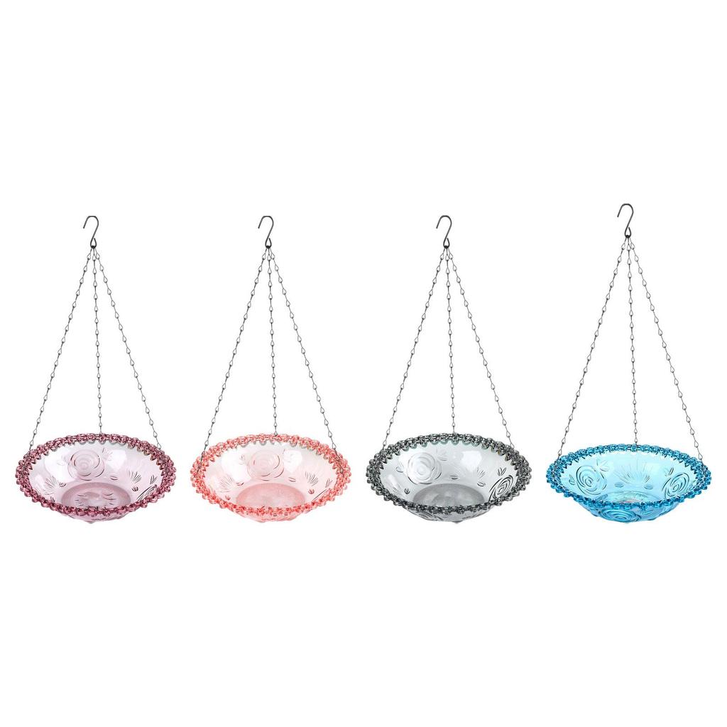Sturdy Hanging Birdbath Large Capacity Garden Water Feeder Tray for Outdoor Patio Balcony Birds