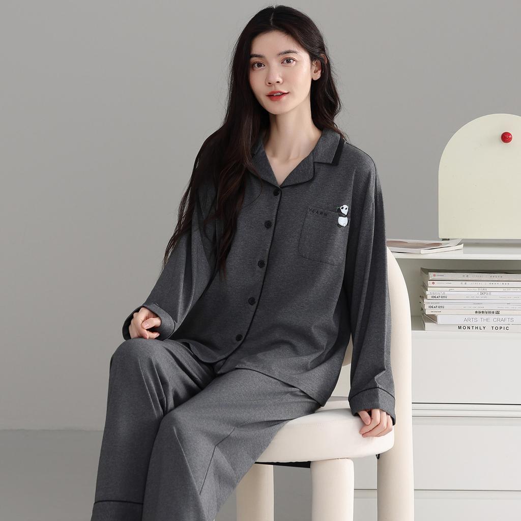 Pure cotton pajamas women's spring and autumn models, new cotton long-sleeved women's loungewear suit, casual and can be worn outside in autumn