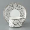 NARUMI Rondo Cup and Saucer Gold and Elegant and Perfect for Tea and Perfect as a Wedding Gift Product Set, 270cc, Platinum, Stylish, Coffee, Gift,