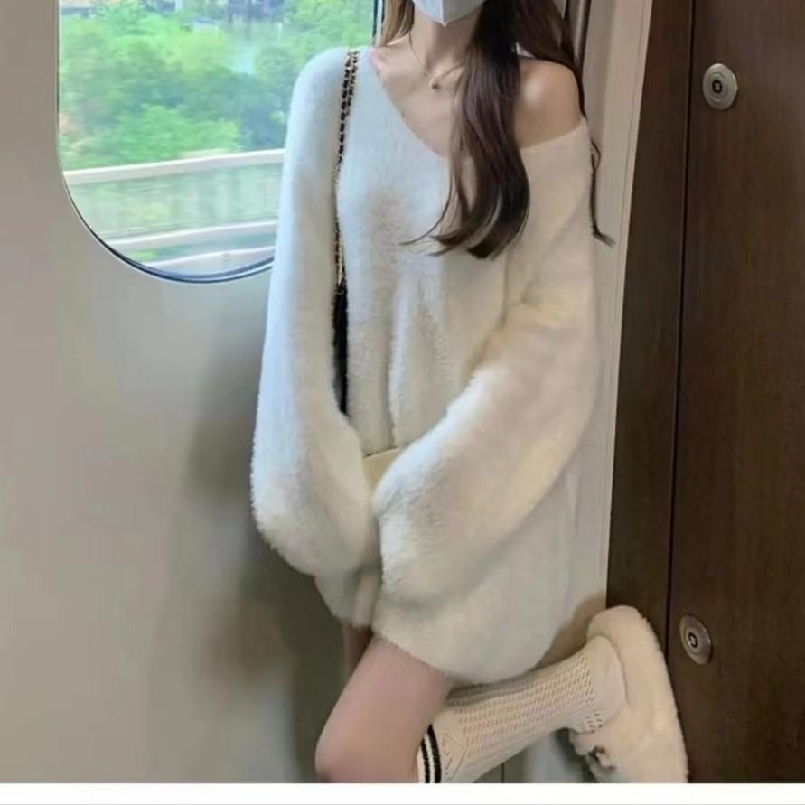 

Вязаный свитер из флиса с имитацией норки с подкладкой