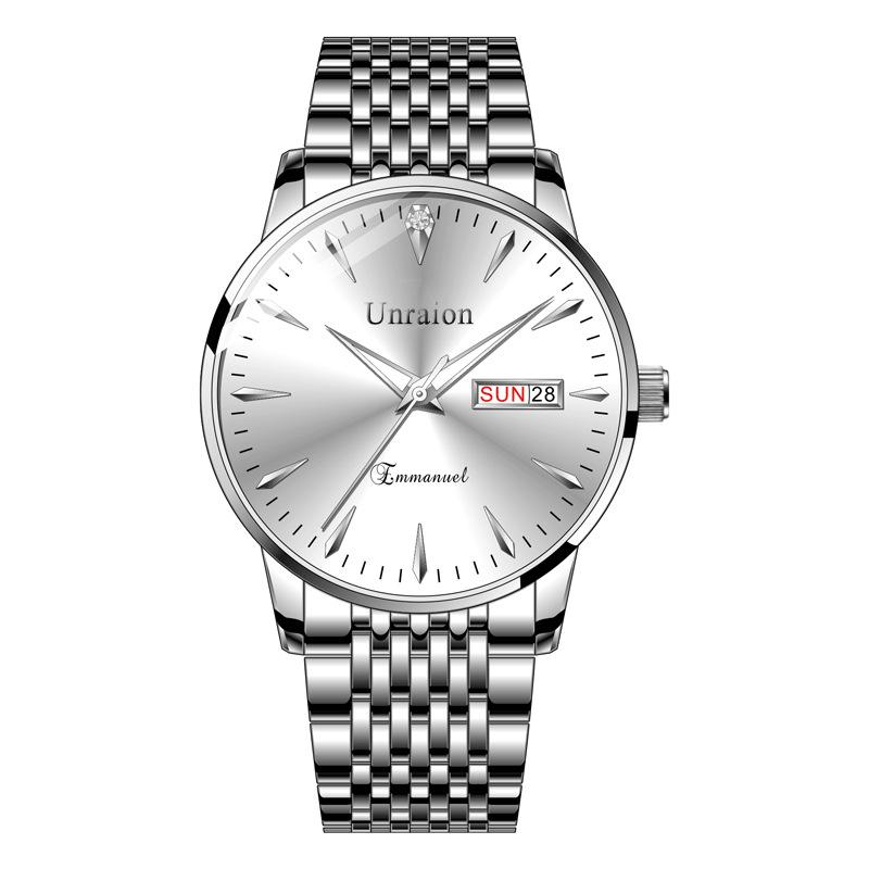 Swiss Qm Watch Fully Automatic Movement Waterproof Luminous Dual Calendar Non Mechanical Men's Watch Male Student Simple Quartz