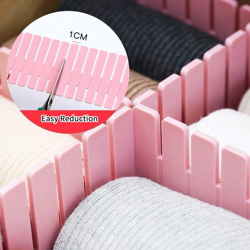 1/5/10Pcs Diy Cutting Drawer Dividers Combination Partition Board Space-Saving Wardrobe Closet Separator For Underwear Socks