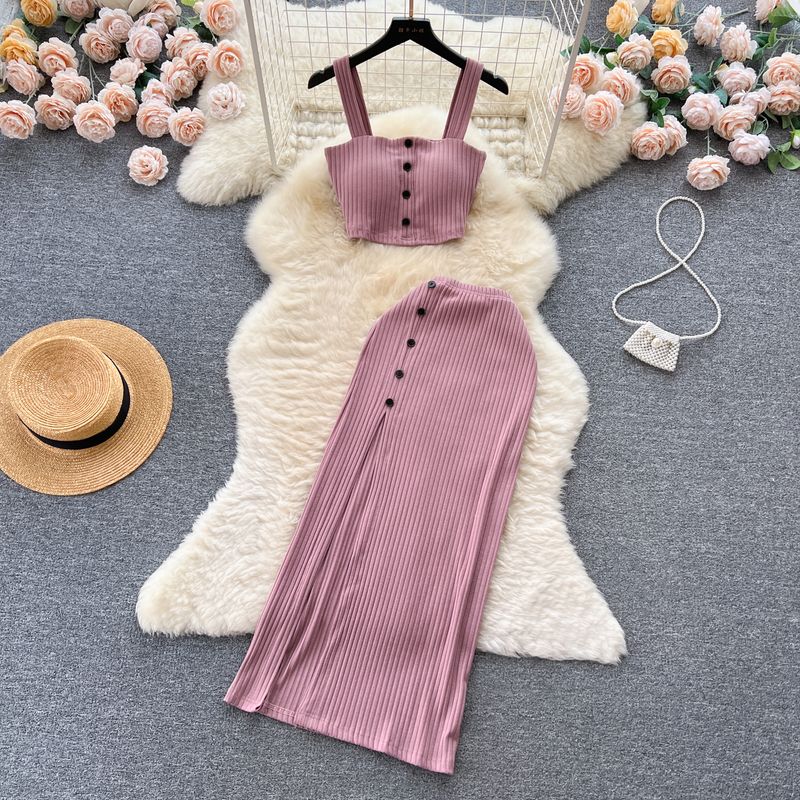 American Niche Style Women's Summer Split Skirt Tube Top