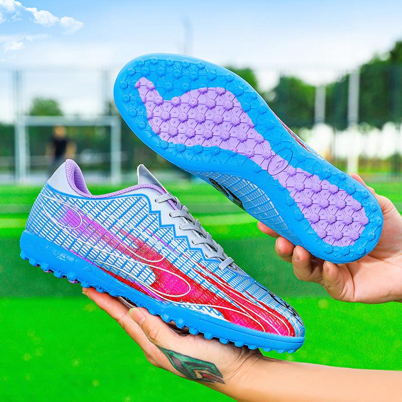 Spirit Fire Sword, Football Shoes TPU Spikes Artificial Turf Rubber Sole Leather Foot Student Children's Training Shoes