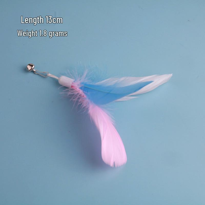 Cat Feather Teaser Replacement Head - Plush Toy for Fishing Rod