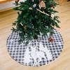 Festive Christmas Tree Skirt With Red Checkered Reindeer Design For Holiday Decor