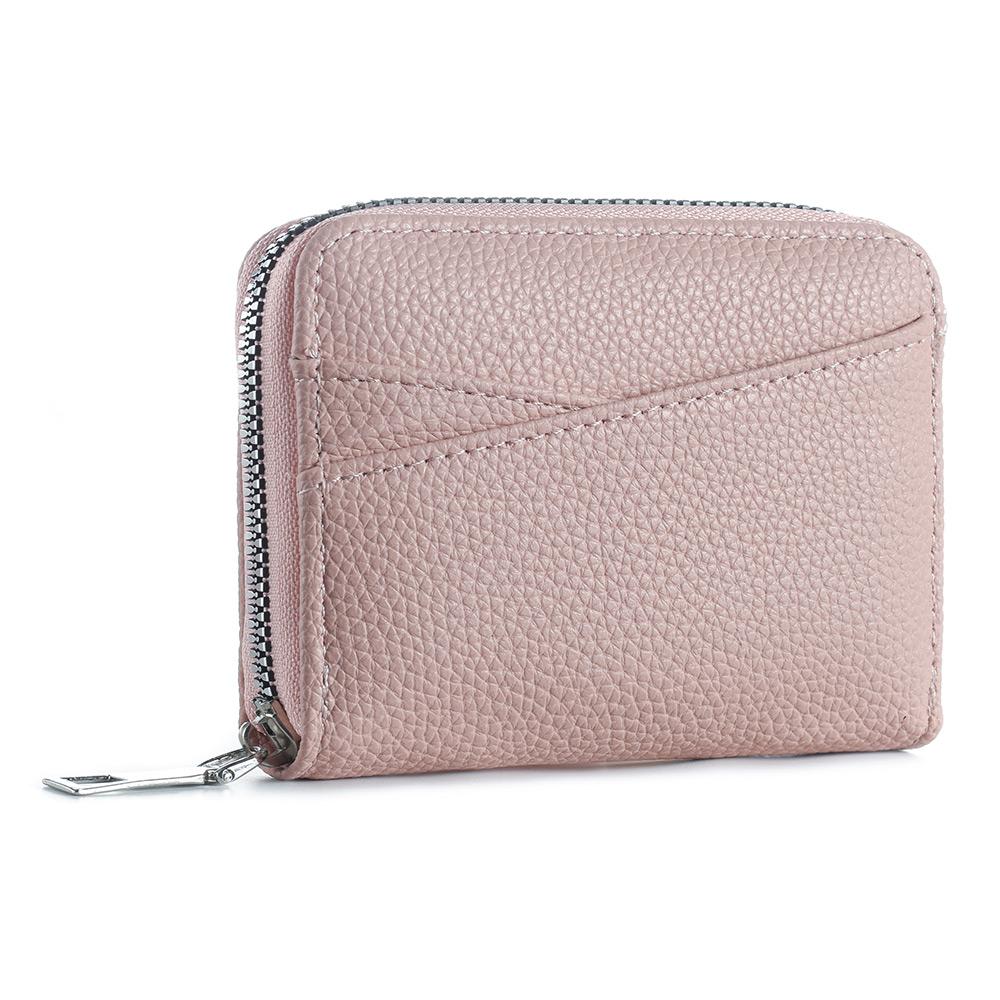 Women's Zipper Purse Short Lychee Pattern Fashion Multi-Card Slot ID Card Holder Coin Zipper Purse For Women