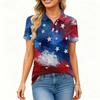 Women's Fashion Casual Lapel Short Sleeve Printed Shirt Women's Button Up Tops