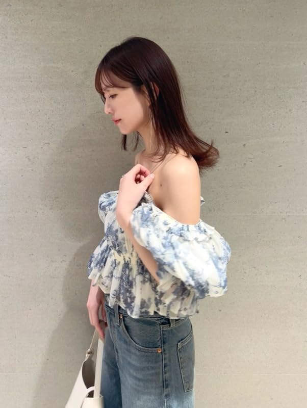 Snidel FLOWER Gathered Blouse SWFB251168 Women's Off-the-Shoulder