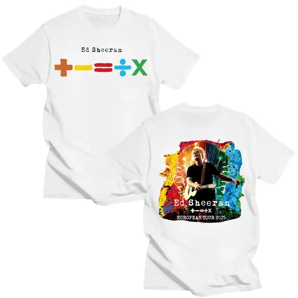 Ed Sheeran 2025 European Tour T-Shirt Womens Clothing Short Sleeve Casual Fashion T-Shirt Fans Gif T-Shirt Y2k Top Women Clothes