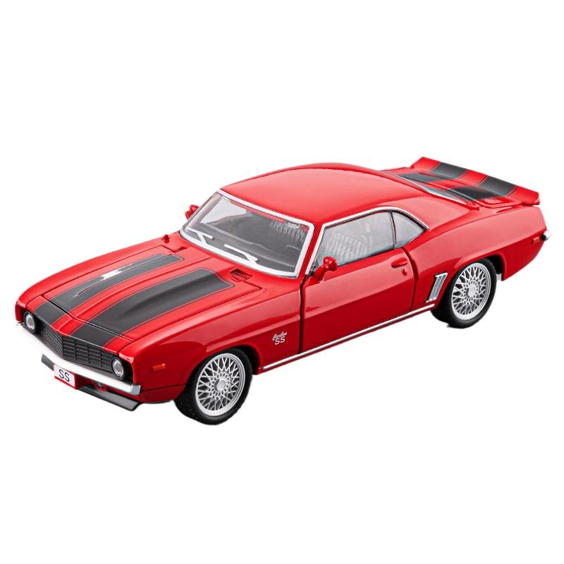 

1/32 Chevrolet Camaro SS Supercar Металлическая Модель Автомобиля Со Звуком и Светом Инерционный Детский Игрушечный Коллекционный Подарок на День Рождения красный