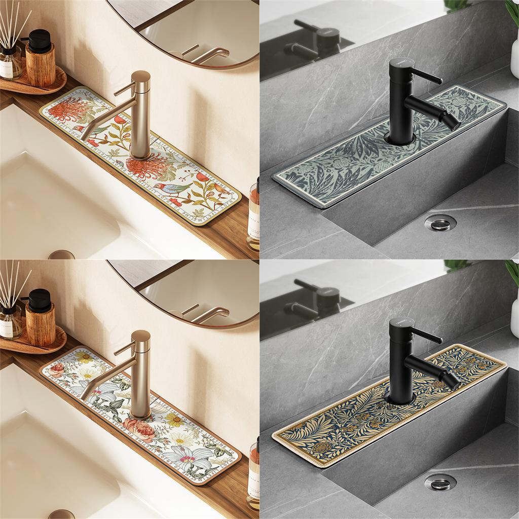 Sink Faucet Absorbent Pad Quick Drying Anti-splash Mat Household Supplies for Home Dormitory Bedroom Faucet Accessory