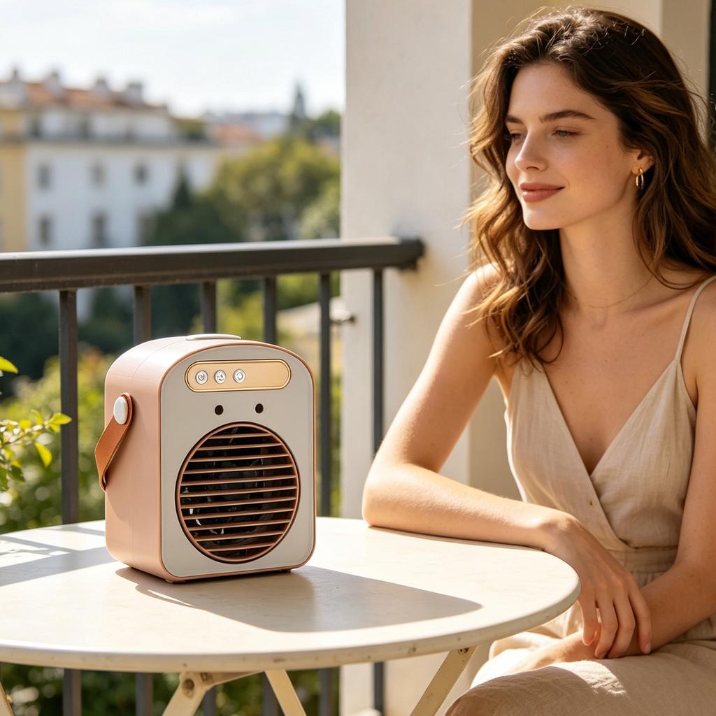 Portable Evaporative Cooler with Humidifier, Fan with Timer, for Home, Dorm, Desk